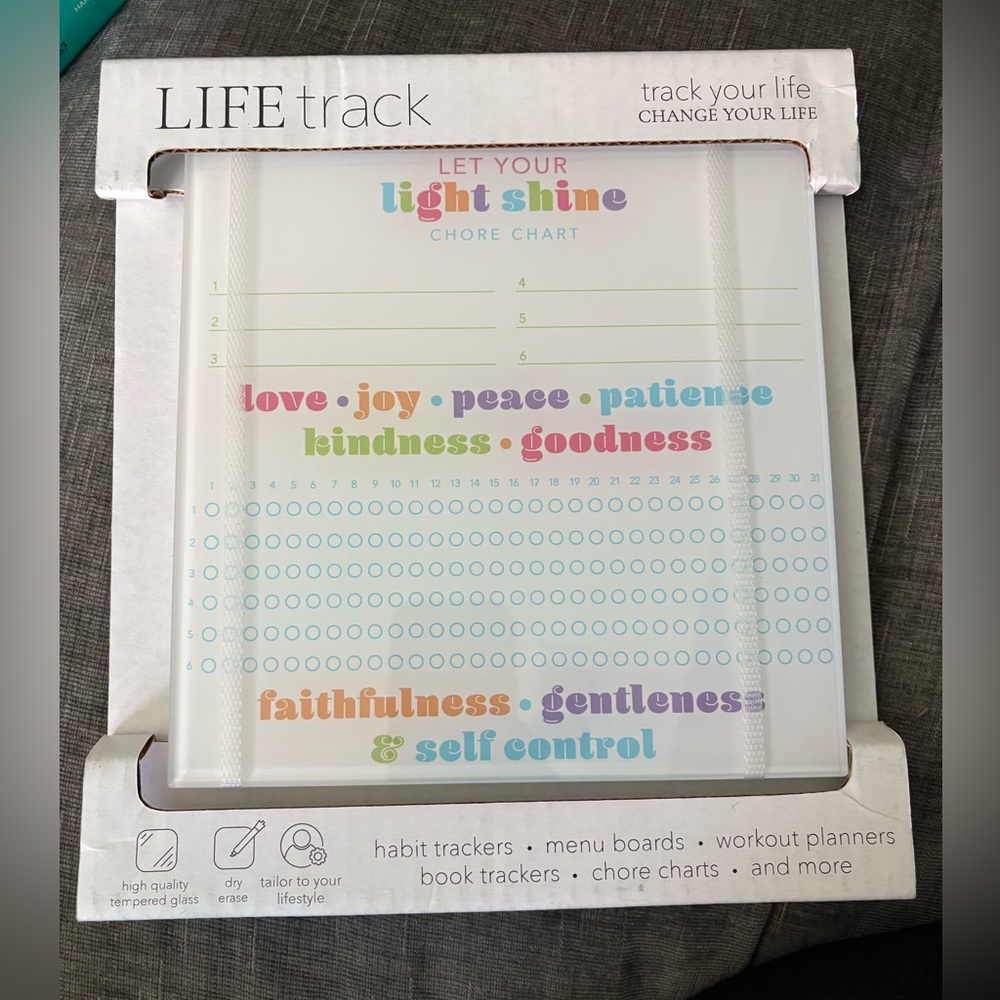 Life Track Designs Artistic Tempered Glass Chart
